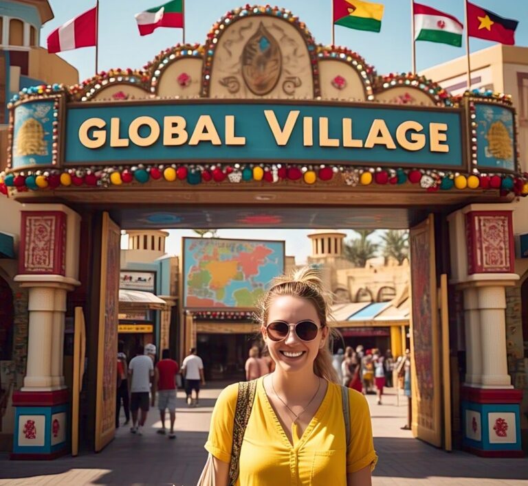 Family to Global Village Dubai