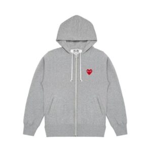 Comme des Garcons Hoodie Grey Multi Heart – Zip up