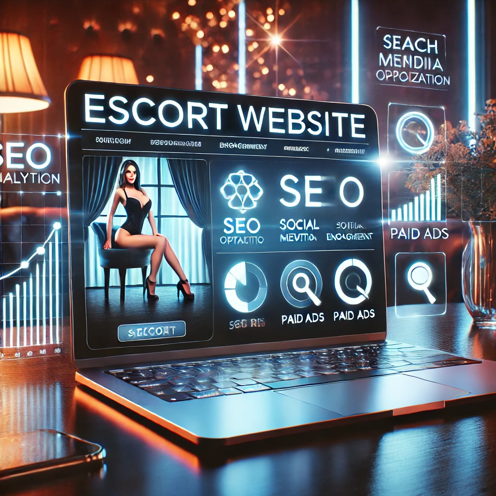 DALL·E 2025-02-05 15.52.31 - A professional and visually appealing digital marketing concept for escort website marketing. The image features a sleek laptop displaying an elegant