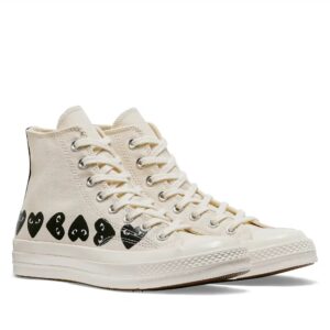 CDG Multi Black Heart High Top Shoes 2