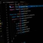 Side shot of a code editor using react js