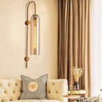 Glass and Brass Wall Lights