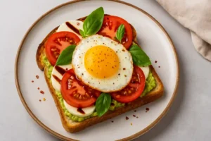 Caprese Avocado Egg Toast Recipe