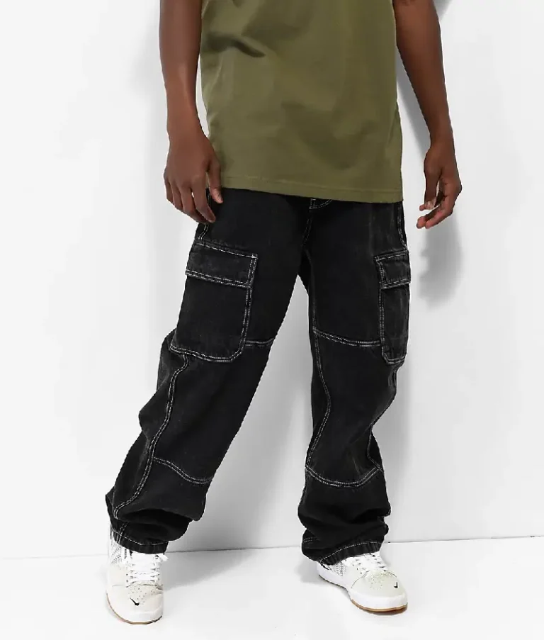 Empyre-Loose-Fit-Black-Denim-Cargo-Skate-Jeans-5