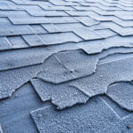 Close,Up,View,On,Asphalt,Roofing,Shingles,Roof,Damage,Covered