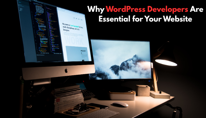 WordPress developer creating custom theme with code editor open