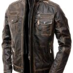 Mens Distressed Leather Jacket