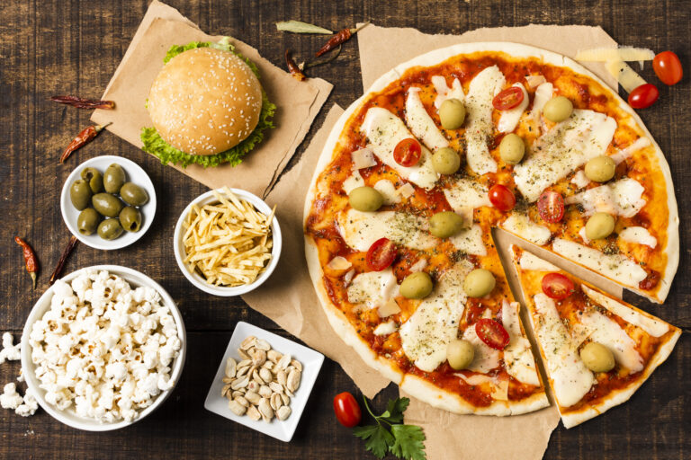 Pizza and burgers