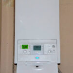 Modern condensing boiler of a gas heating system