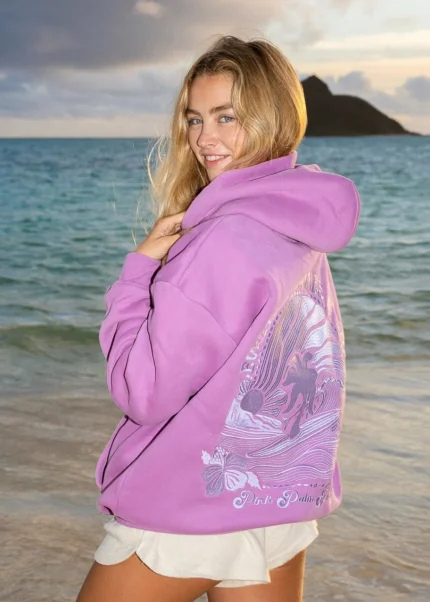 Pink Palm Puff Hoodie: The Swimwear Companion You Didn’t Know You Needed