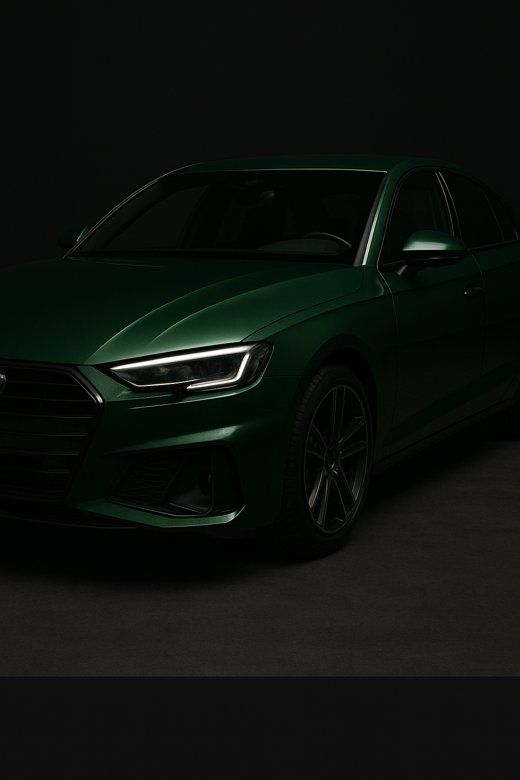 dark green car