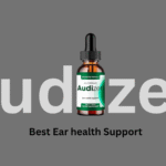 audizen hearing support device shown in a charging case, placed on a table.