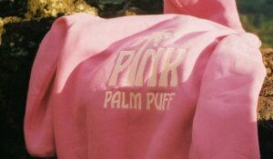 Pink Palm Puff Hoodies