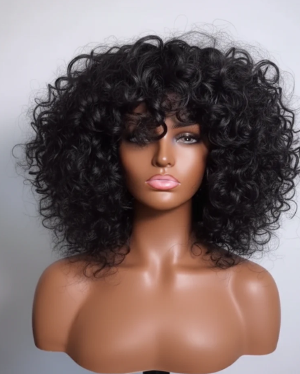 Finger curls human hair wig