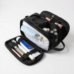 Men Travel Toiletry Bag PU Leather Shaving Kit Waterproof Organizer Dopp Kit (1)