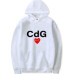 CDG Red Heart Front Print hoodie