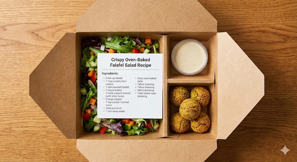Crispy Oven-Baked Falafel Salad Meal Delivery Recipe
