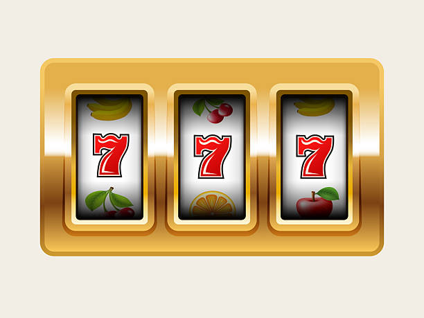Slot machine. Vector 3d illustration isolated on white background.