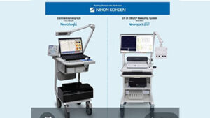 Nihon Kohden Neurofax EEG machine system in clinical diagnostic setup