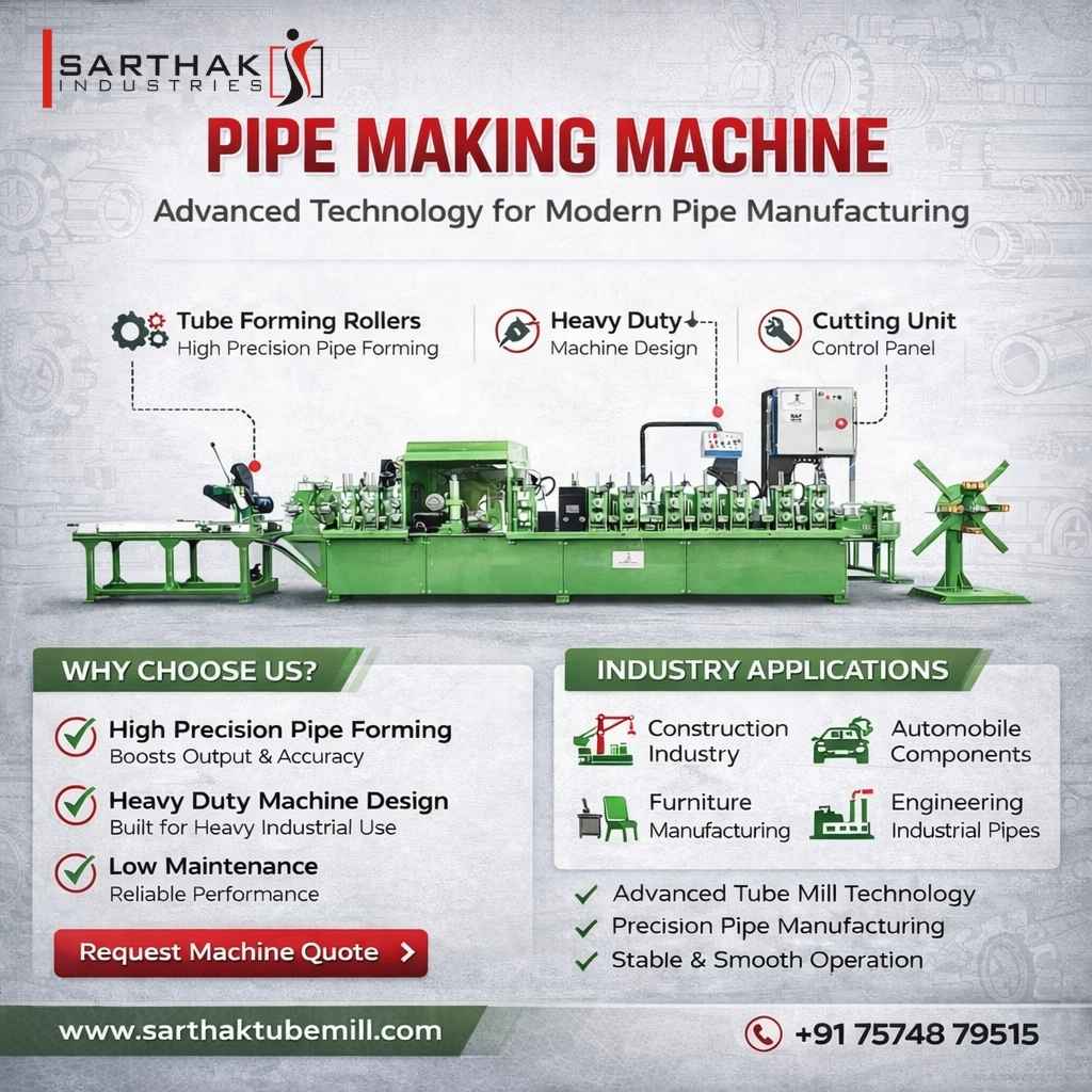 High Quality Pipe Making Machine Manufacturer in India Sarthak Tube Mill