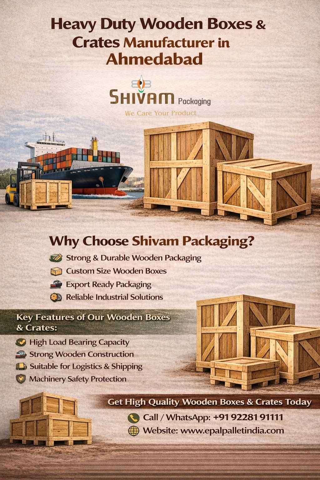 Wooden Box and Crates Manufacturer in Ahmedabad - Shivam Packaging