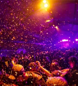 Crowd enjoying a vibrant trade show event organized by an Exhibition Booth Design Company in Dubai