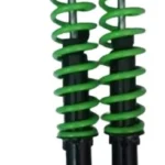 Green electric scooter shock absorbers with coil spring suspension and metal mounting ends