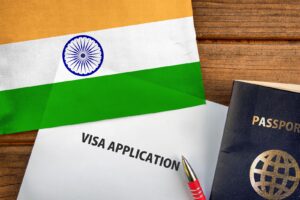 Visa,Application,Form,,Passport,And,Flag,Of,India