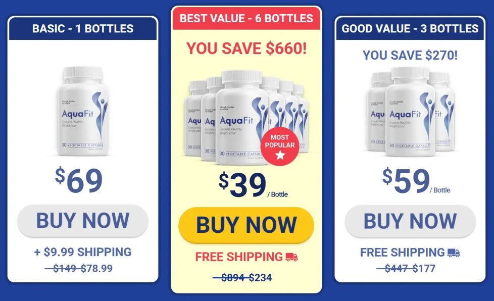 Aquafit-Pricing-List