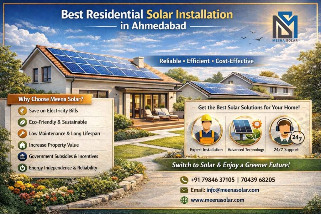 Best Residential Solar Installation in Ahmedabad – Meena Solar