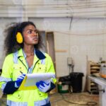 women-manager-safety-officer-inspector-work-safety-checking-in-factory-industry-photo