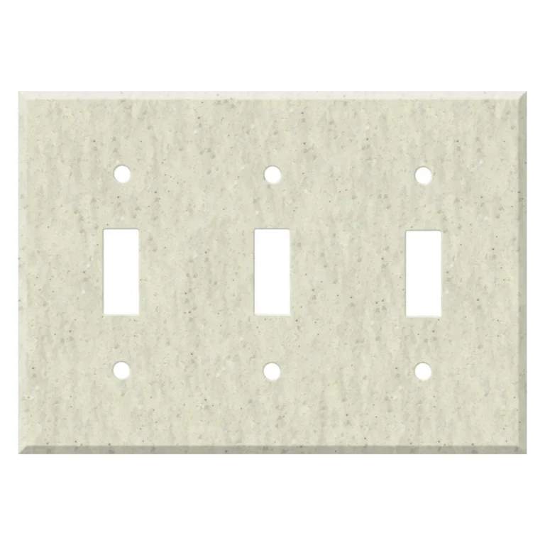 Beige stone triple toggle switch plate cover