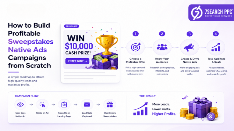 Sweepstakes native ads campaign setup process