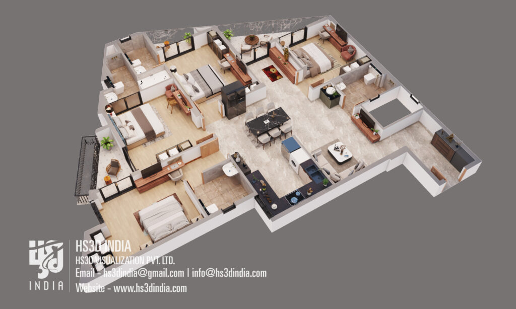 3D Floor Plan Rendering