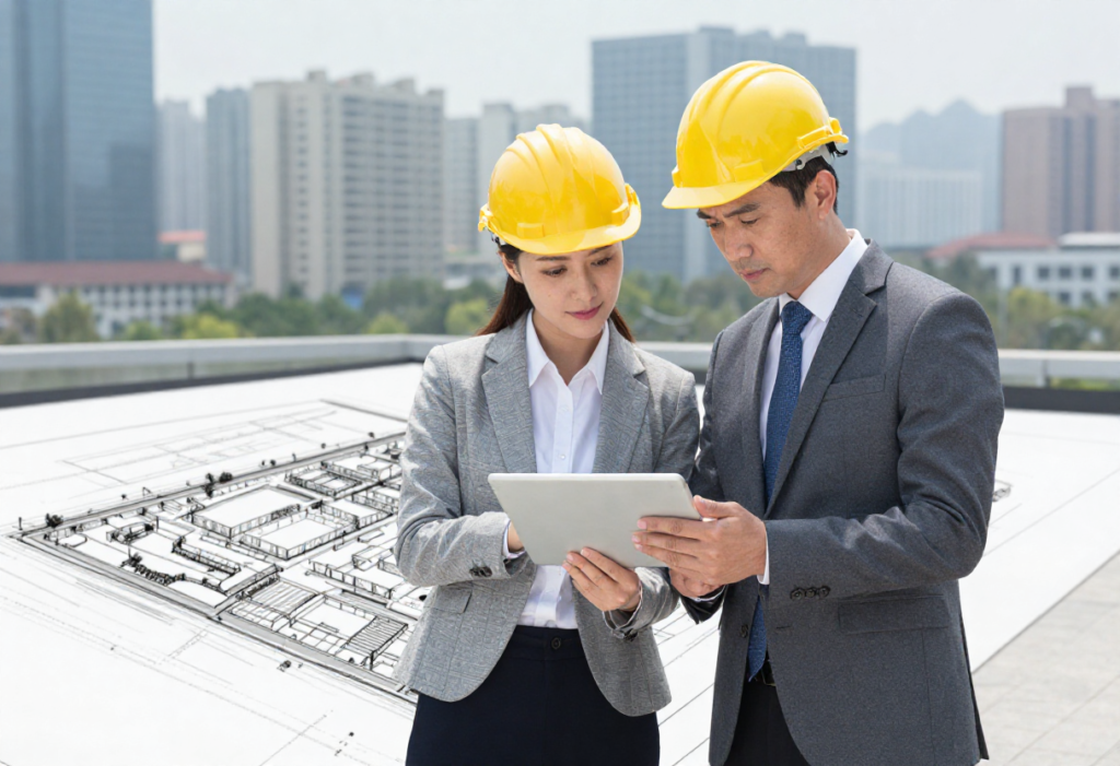 magnific__architect-and-engineer-looking-at-subdivision-layo__86505