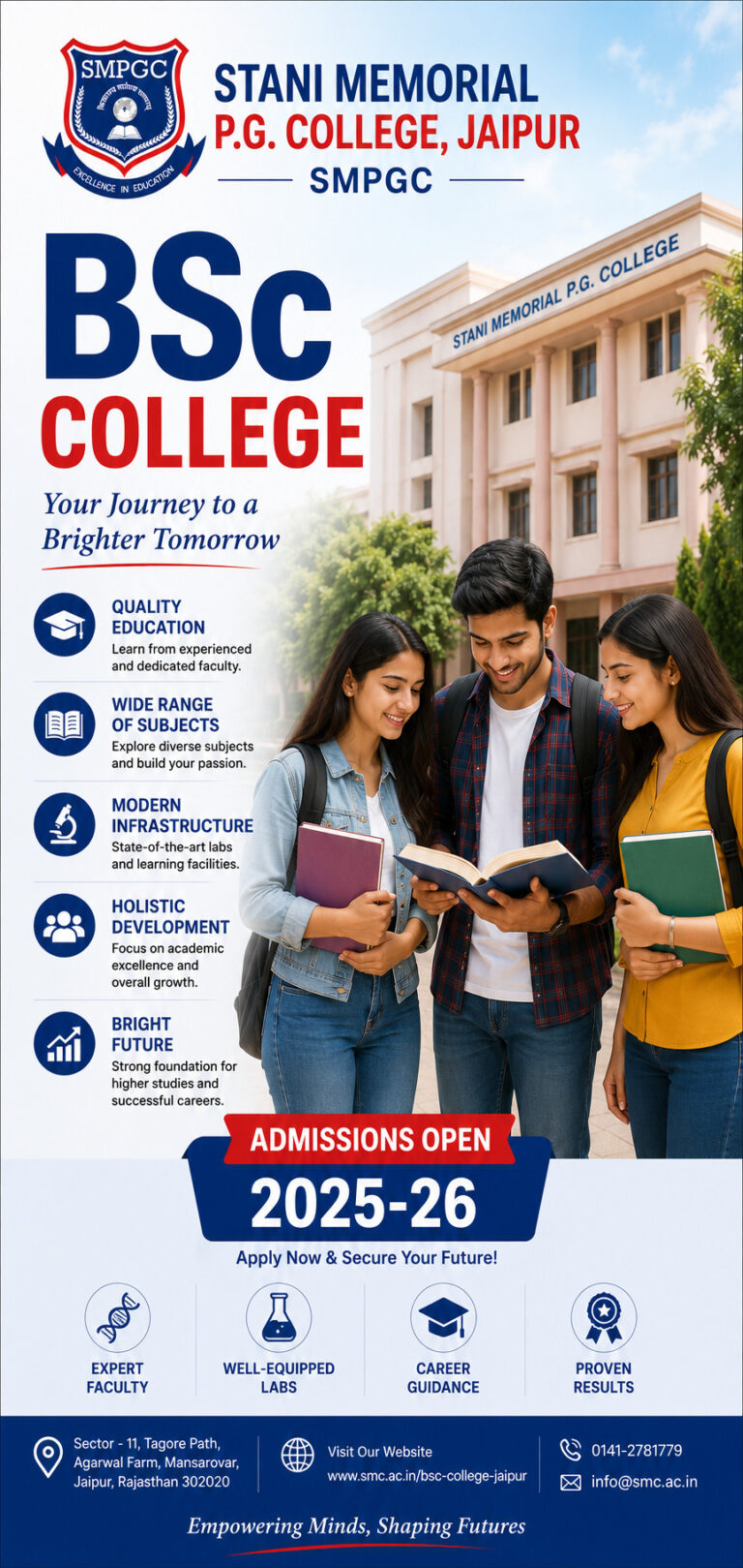 Stani Memorial P.G. College, one of the bsc maths colleges in jaipur , with specializations in diverse scientific disciplines.