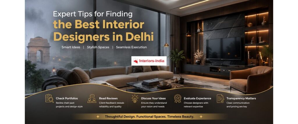 Expert Tips for Finding the Best Interior Designers in Delhi