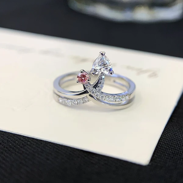 Lab Created Diamond Two Tone Rings