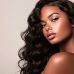 Close-up of the natural hairline on a lace frontal wig.