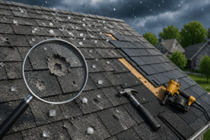 Hail Damage on a Roof