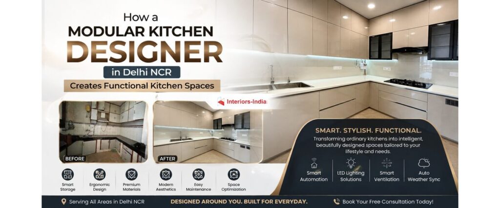 How a Modular Kitchen Designer in Delhi NCR Creates Functional Kitchen Spaces