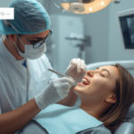 Professional dentist examining an international patient’s teeth during a dental consultation at a modern Italian dental clinic, representing affordable dental treatments abroad and dental tourism in Italy.