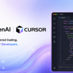 Graphic displaying OpenAI and Cursor logos alongside a dark-themed coding IDE interface