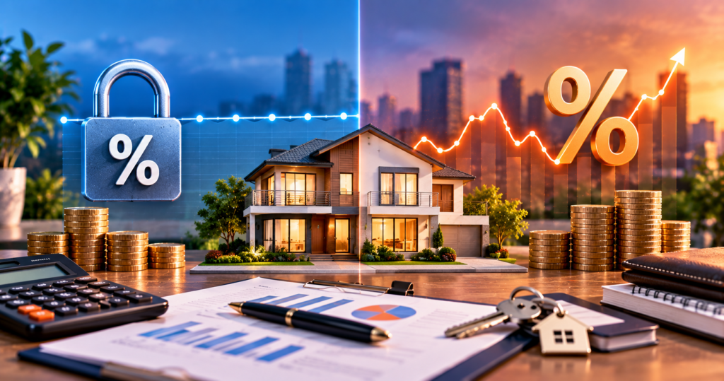 Floating vs fixed home loan interest rate comparison and home loan EMI