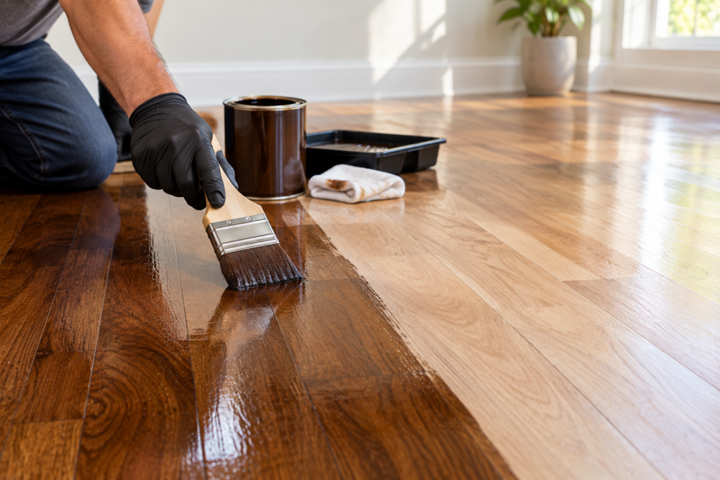 staining hardwood floors