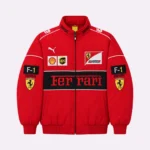 Red Ferrari Embroidered Patchwork Jacket