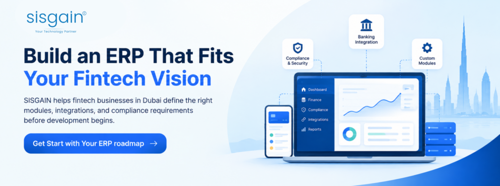 SISGAIN fintech ERP development roadmap CTA banner