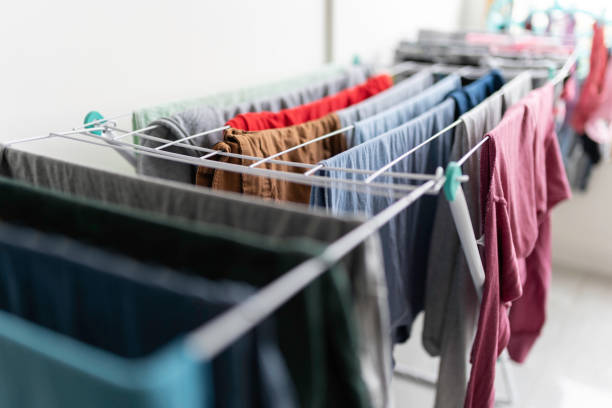 clothes hanging after laundry
