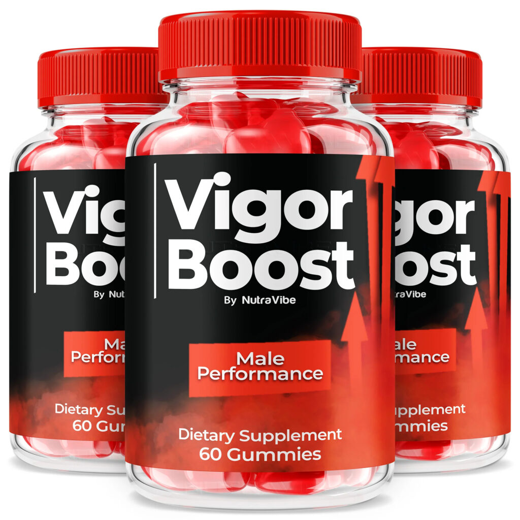 Vigor Boost supplement bottle and packaging shown for an informational product review.
